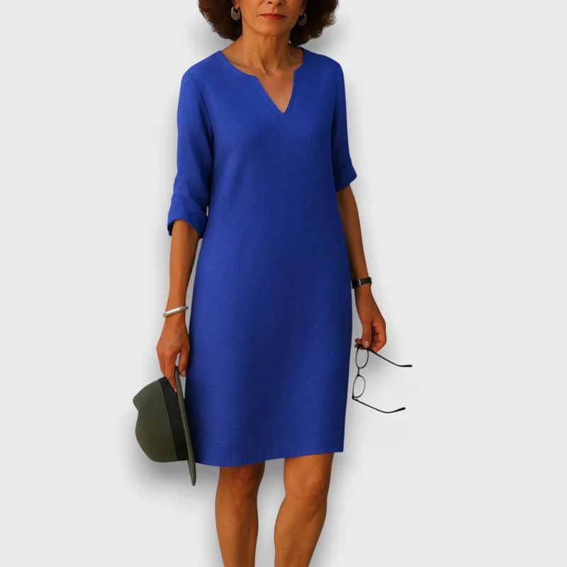 Lisette – Schlichtes Kleid mit V-Ausschnitt