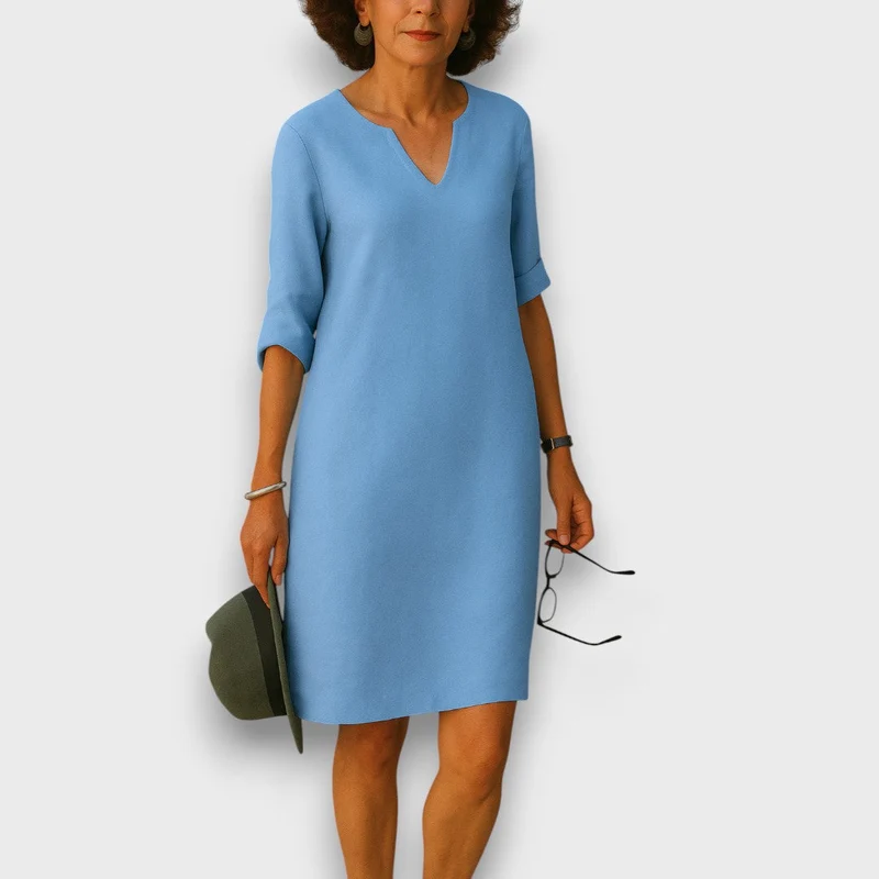 Lisette – Schlichtes Kleid mit V-Ausschnitt
