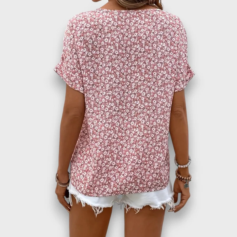 Mirena – Bluse mit floralem Muster und Knopfleiste