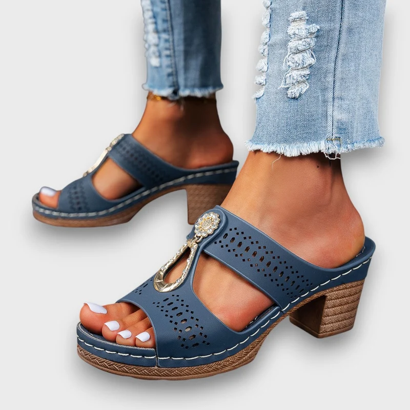 Elvanna – Elegante Sommerschuhe mit Schmuckdetail