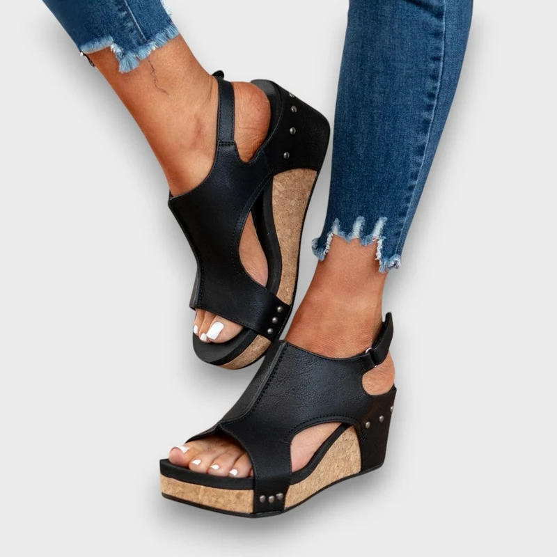 Liane – Keilsandalen mit Softleder-Effekt