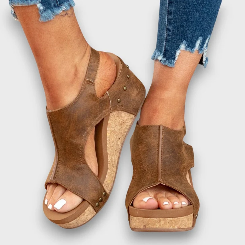 Liane – Keilsandalen mit Softleder-Effekt