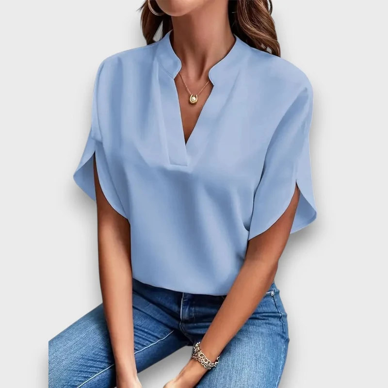 Lunelle – Bluse mit V-Ausschnitt und fließender Form