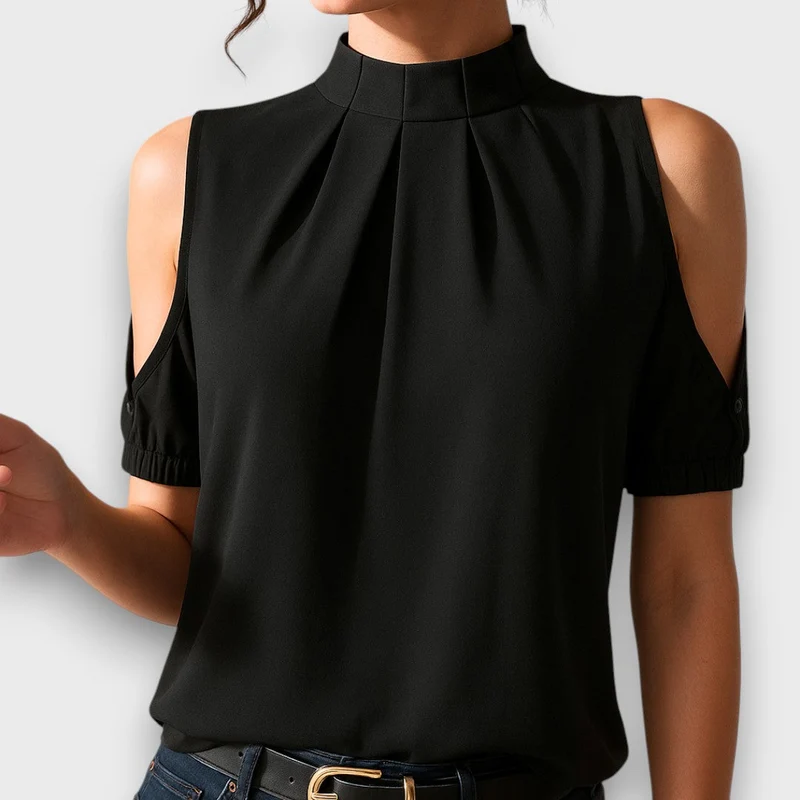 Noemie – Bluse mit Schulter-Cut-outs und Falten