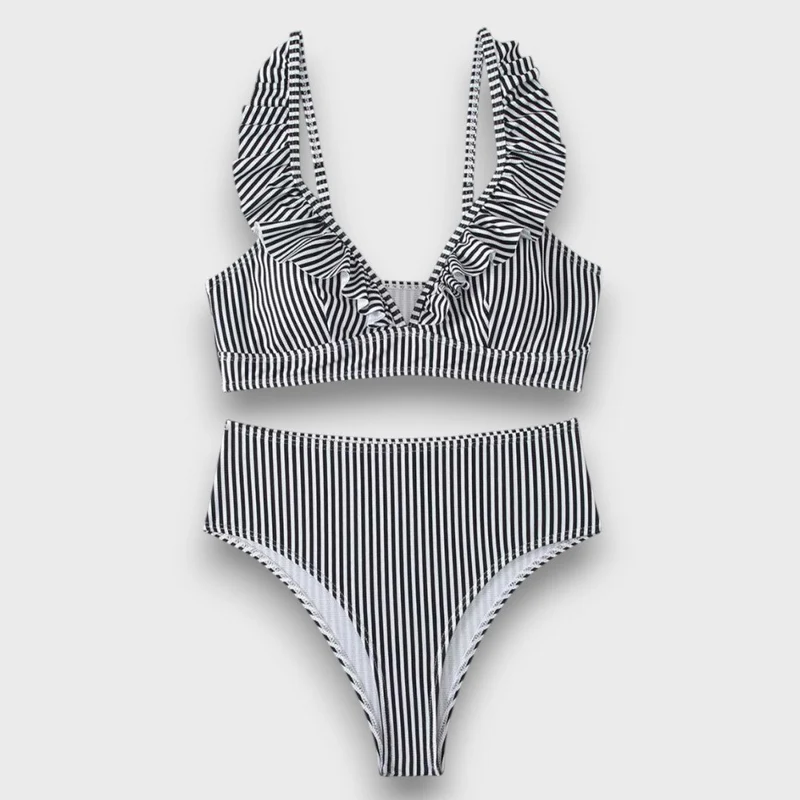Sarena – Bikini mit Volant und High-Waist-Schnitt