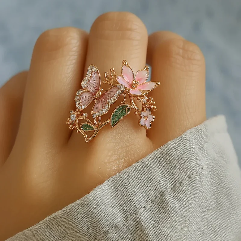 Strahlender Schmetterling Zirkonia Ring