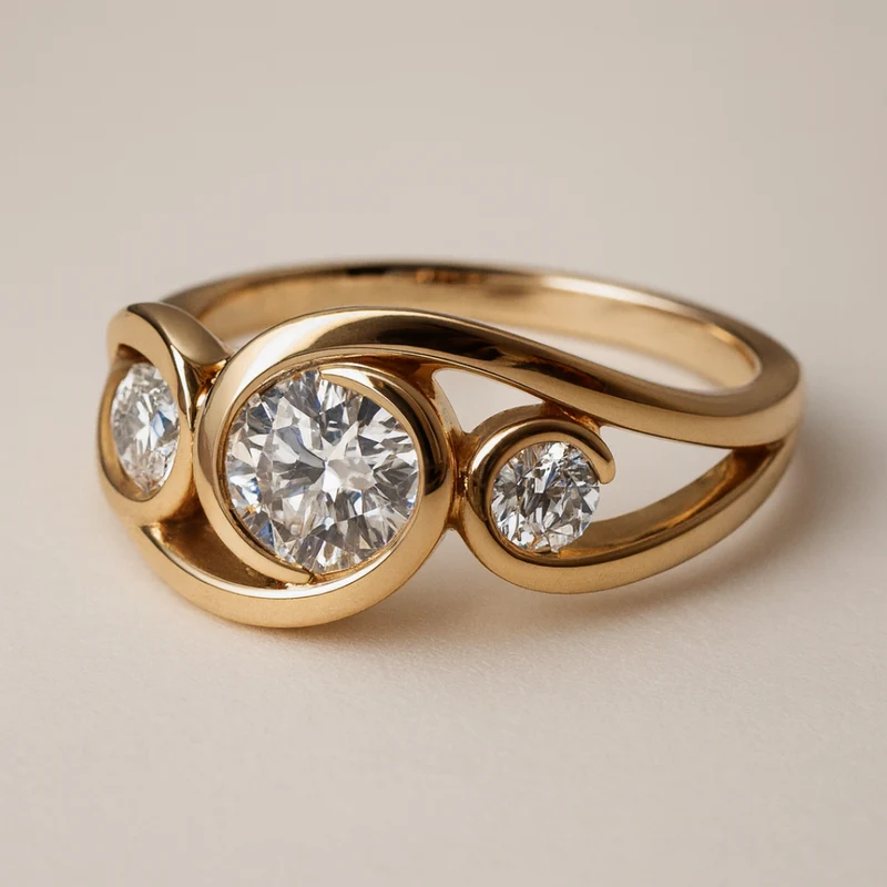 Exklusiver Goldene Spirale Ring