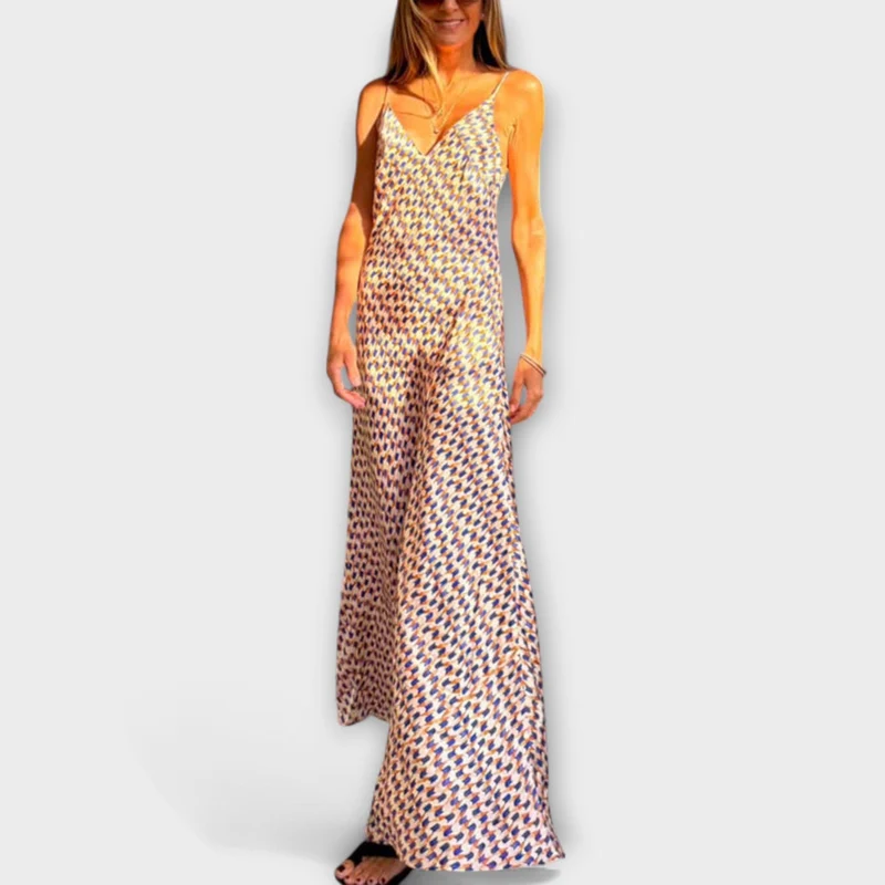 Tove - Schickes geometrisches Druck Maxikleid
