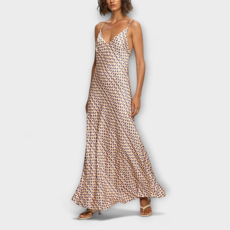 Tove - Schickes geometrisches Druck Maxikleid