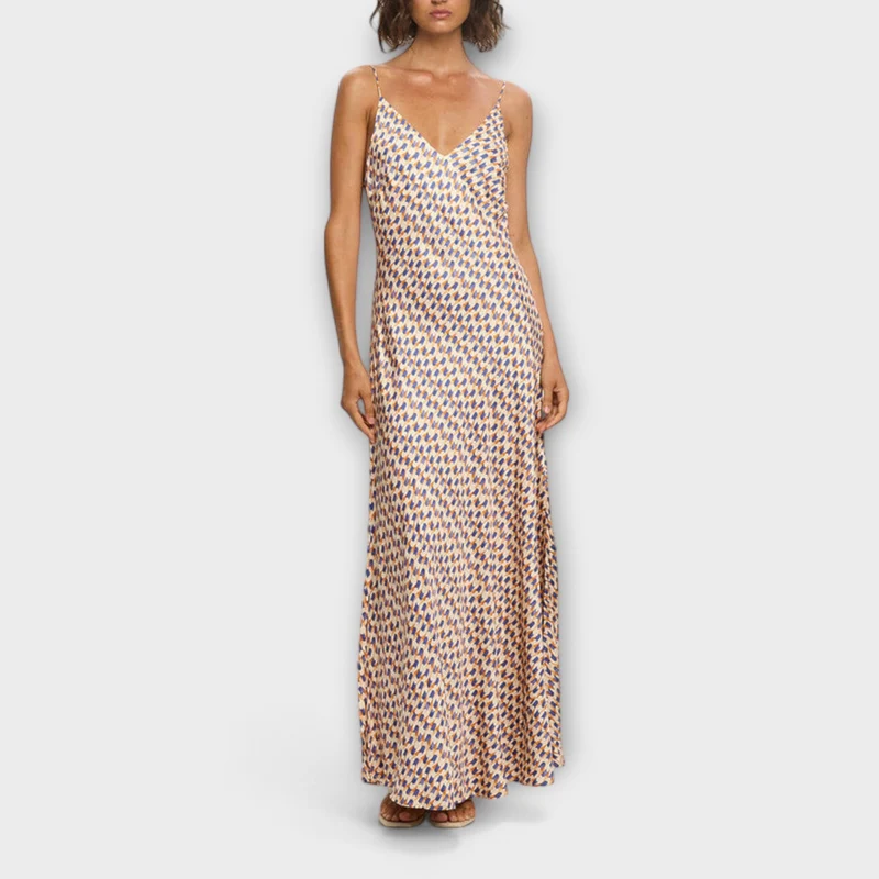 Tove - Schickes geometrisches Druck Maxikleid