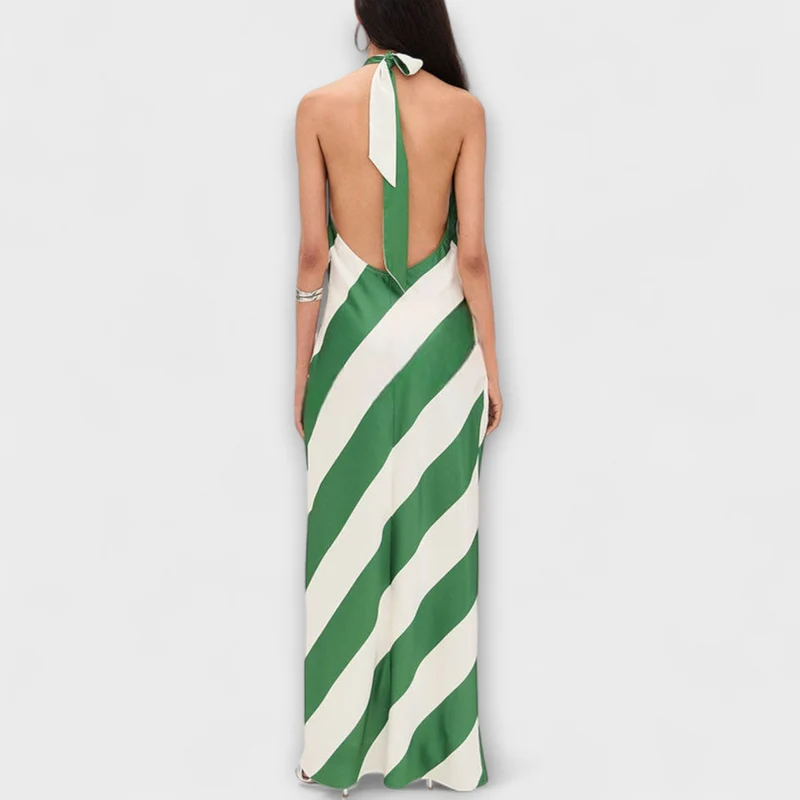 Marlowe - Streifenmuster Halter Rückenfreies Maxikleid