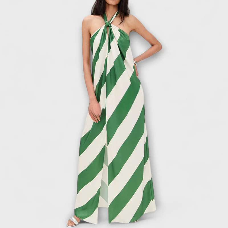 Marlowe - Streifenmuster Halter Rückenfreies Maxikleid