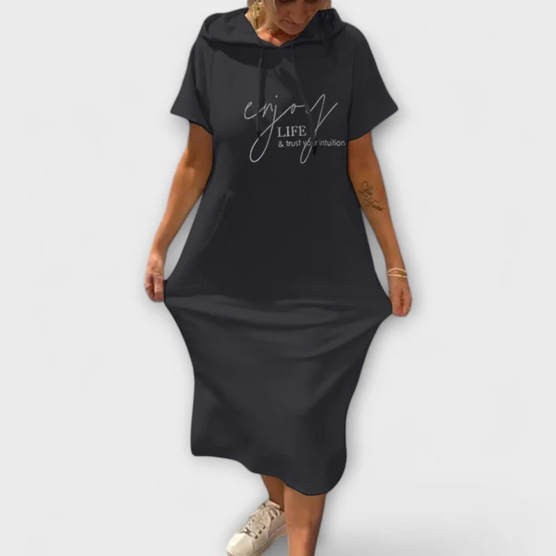 Daiselle – Lässiges Kapuzenkleid mit Taschen