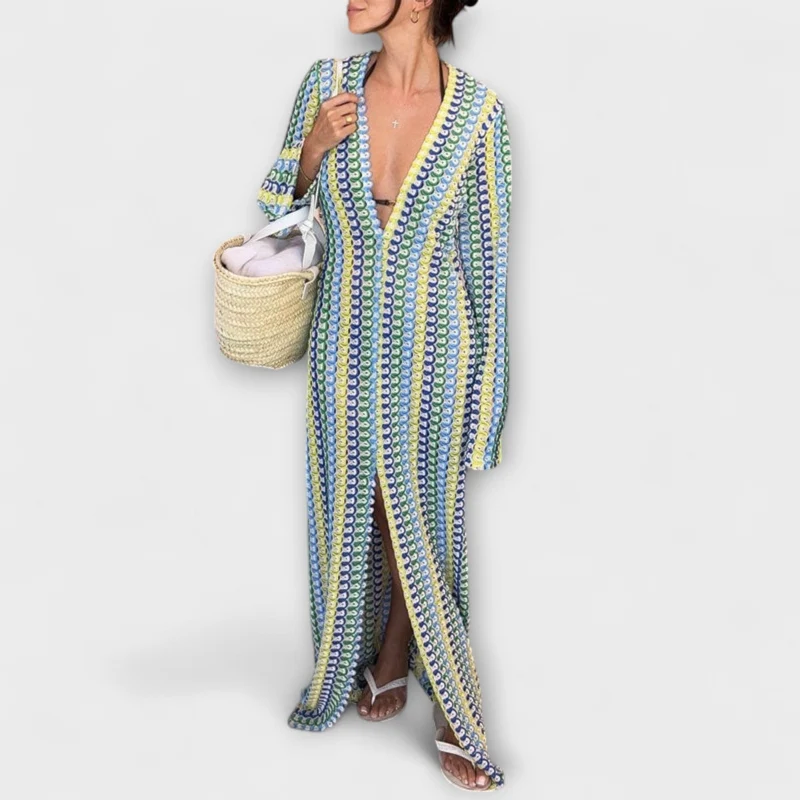 Eliora – Maxikleid mit V-Ausschnitt und Urlaubsflair