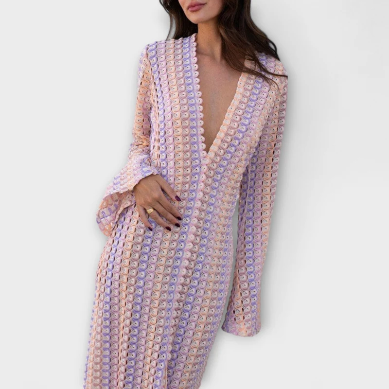 Eliora – Maxikleid mit V-Ausschnitt und Urlaubsflair