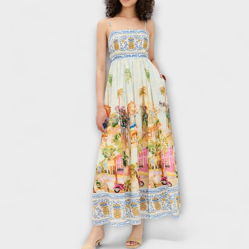 Luira – Locker fallendes Maxikleid mit Multicolor-Muster