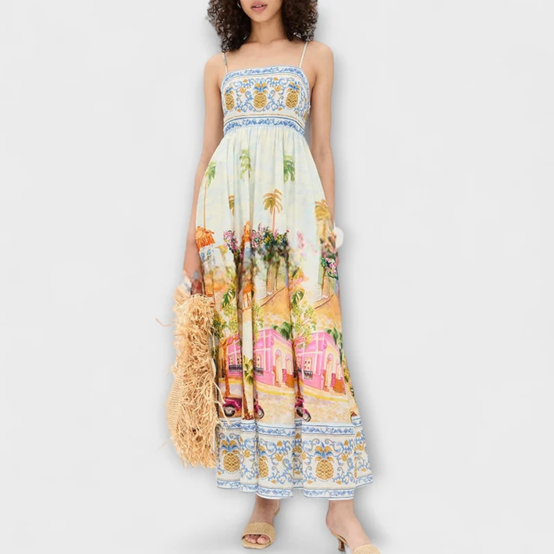 Luira – Locker fallendes Maxikleid mit Multicolor-Muster