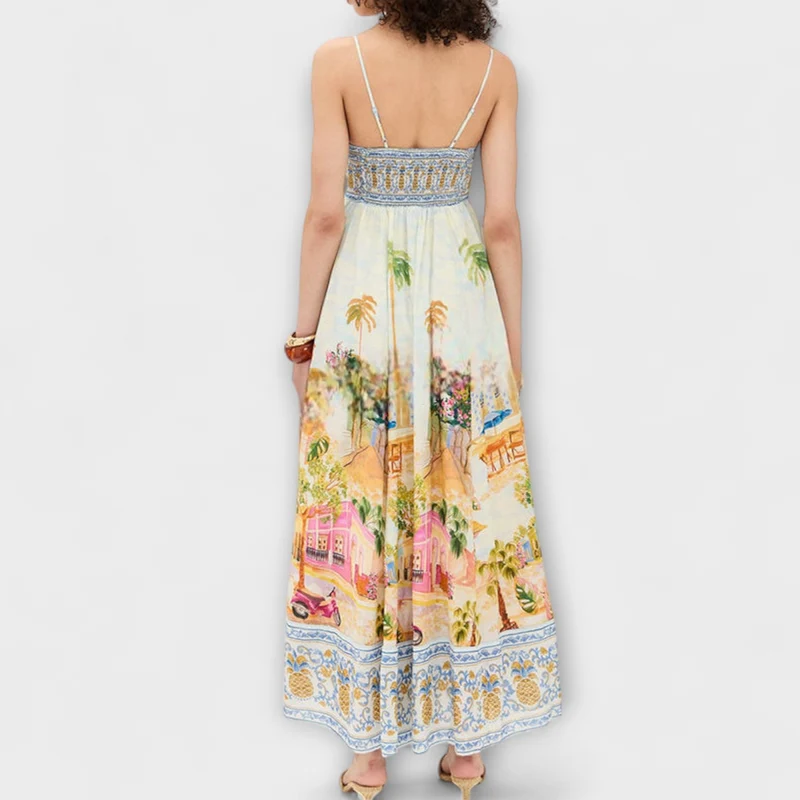 Luira – Locker fallendes Maxikleid mit Multicolor-Muster