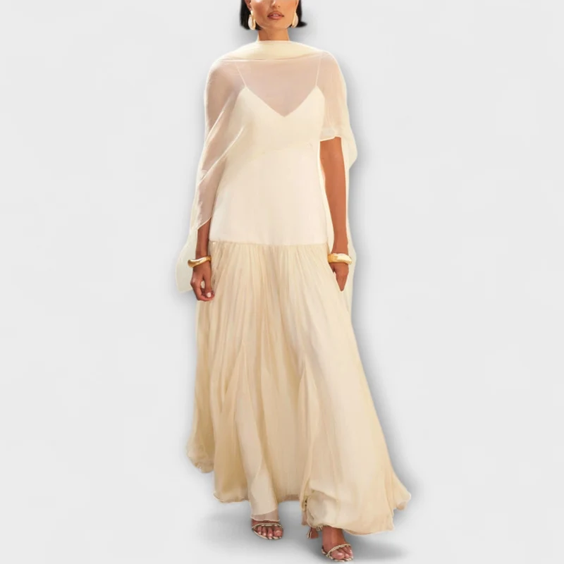 Sorayne – Fließendes Maxikleid in Buttergelb
