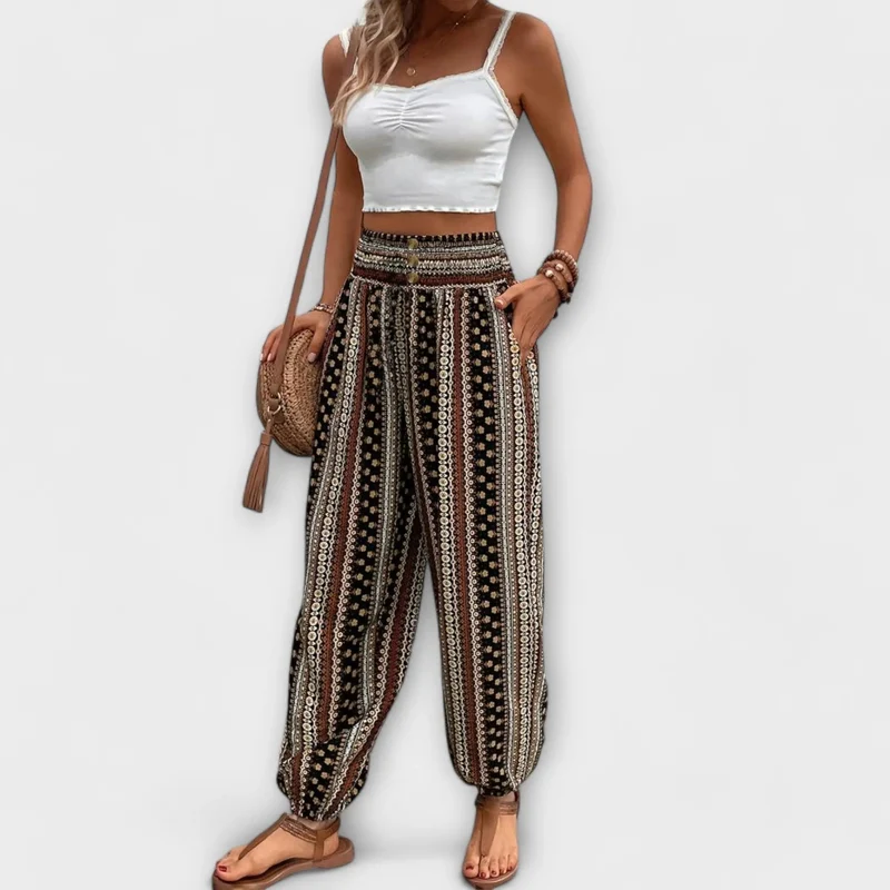 Scarletta – Weite Hose mit Ethno-Muster