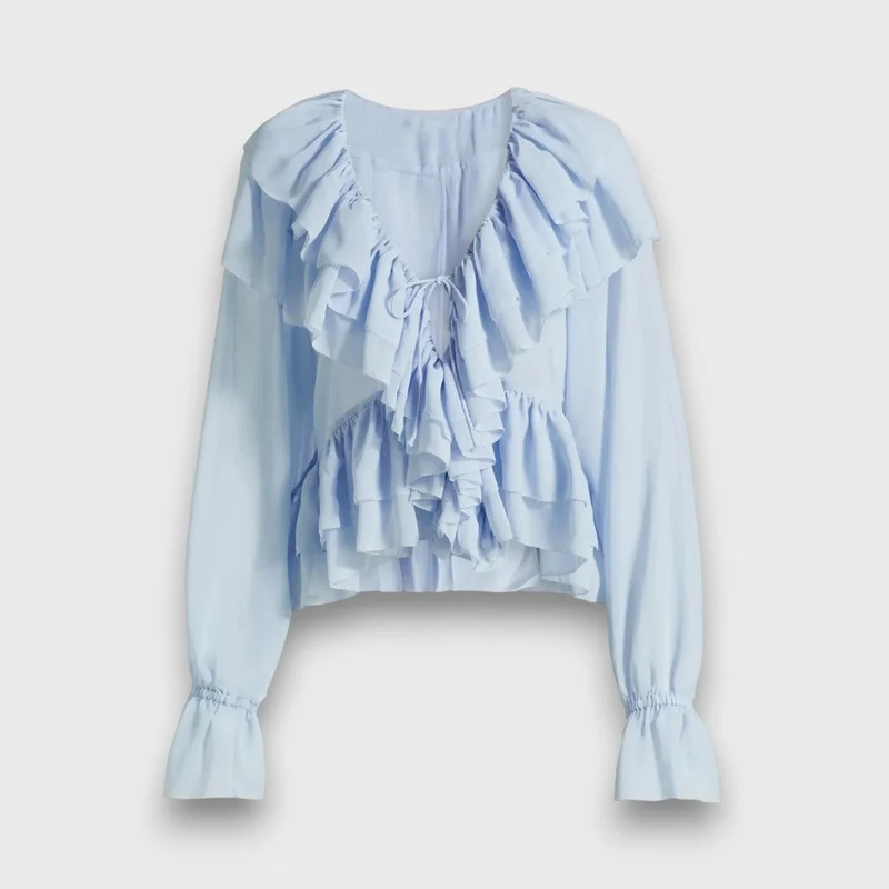 Elorie – Verspielte Volantbluse mit Retro-Flair