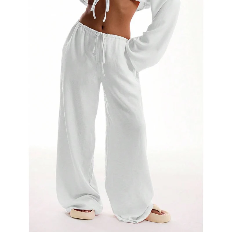 Aerine – Fließende Hose mit hoher Taille