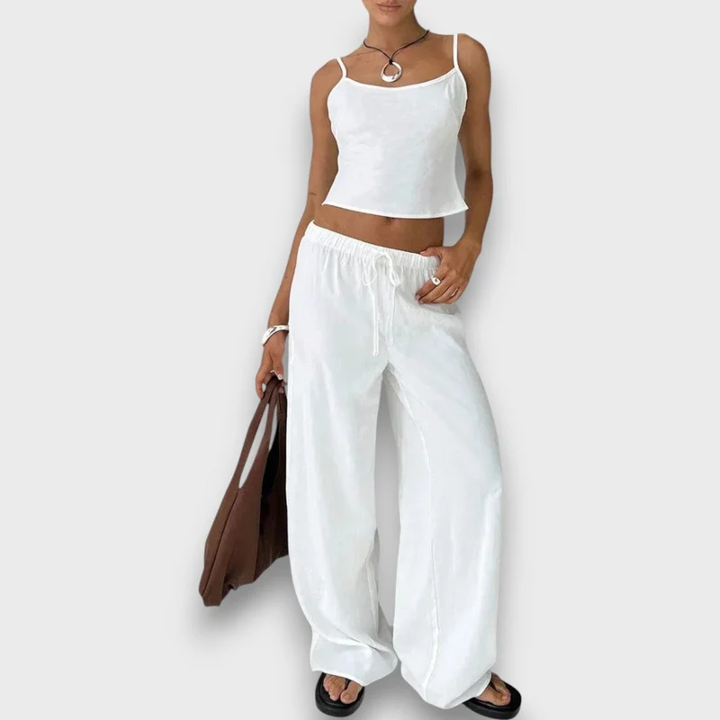 Aerine – Fließende Hose mit hoher Taille