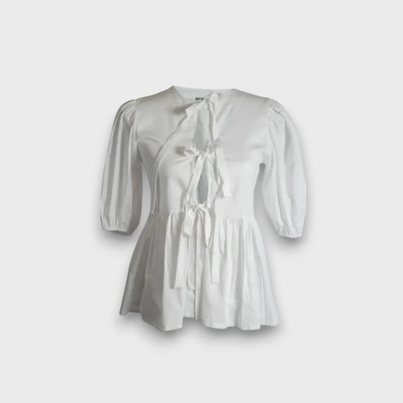 Solene – Bluse mit Bindedetails und leichter A-Linie
