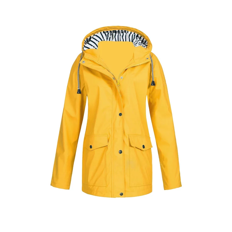Damen Regenjacke mit Kapuze und Innenfutter