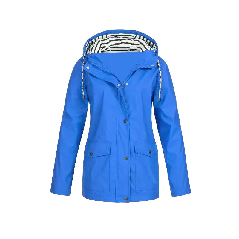 Damen Regenjacke mit Kapuze und Innenfutter