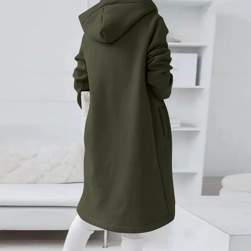 Damenjacke mit Kapuze und asymmetrischem Reißverschluss