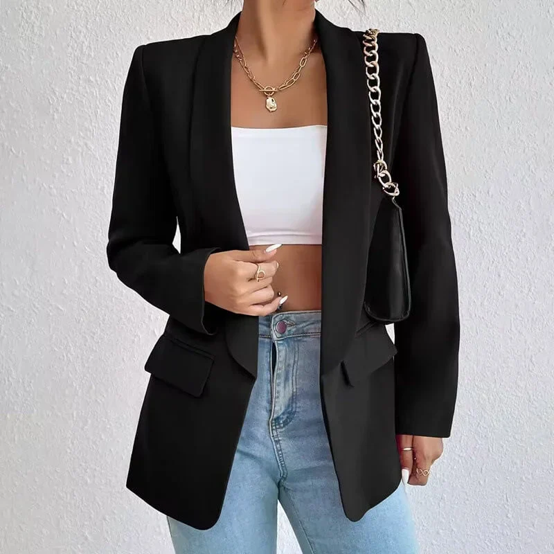 Formeller Damenblazer mit Langarm und aufgesetzten Taschen