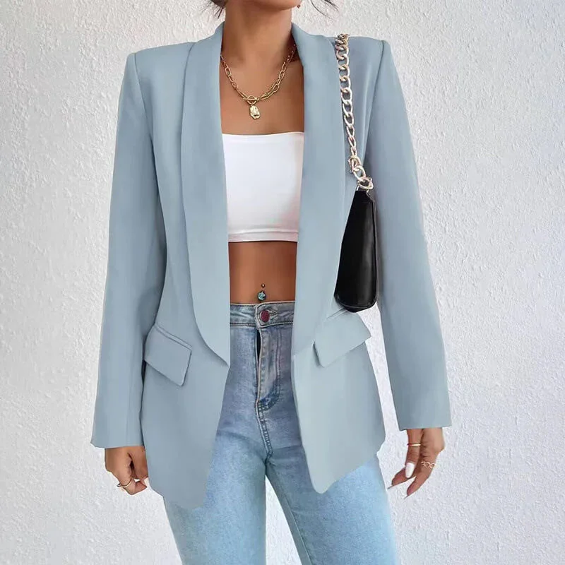 Formeller Damenblazer mit Langarm und aufgesetzten Taschen
