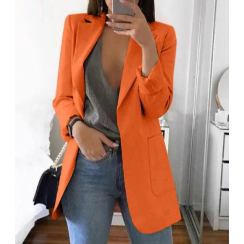 Formeller Damenblazer mit Langarm und aufgesetzten Taschen