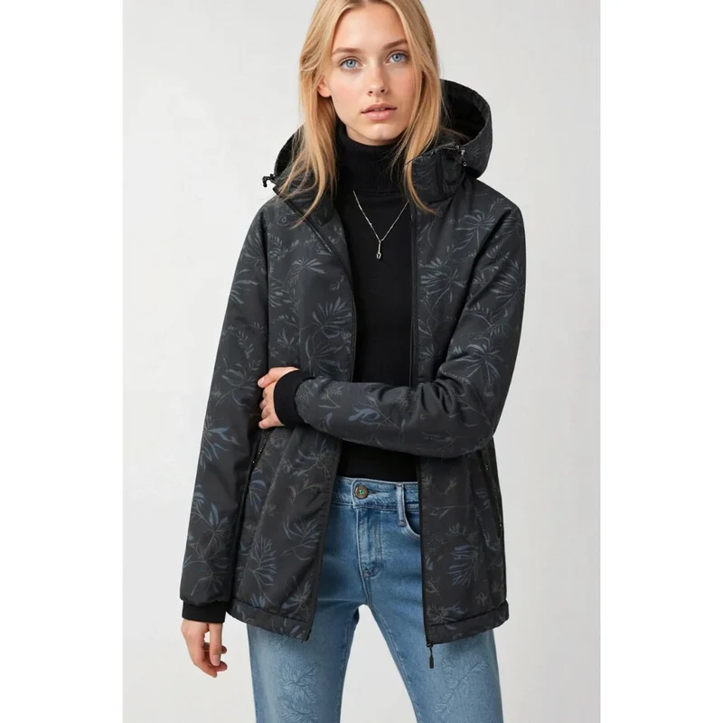 Damen Wind und Regenjacke mit Kapuze
