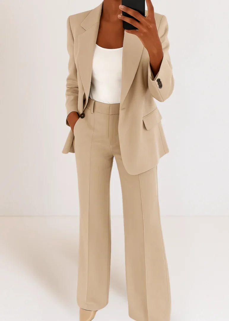 Damen Zweiteiler Hosenanzug mit Blazer und Hose