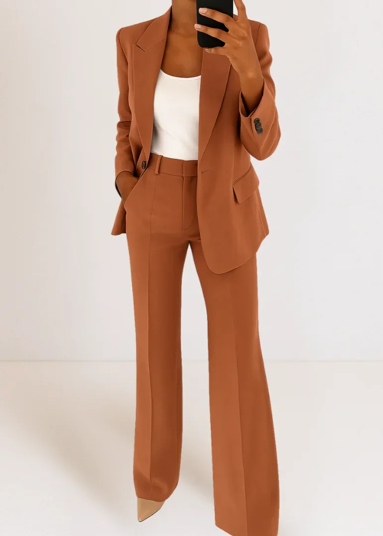 Damen Zweiteiler Hosenanzug mit Blazer und Hose