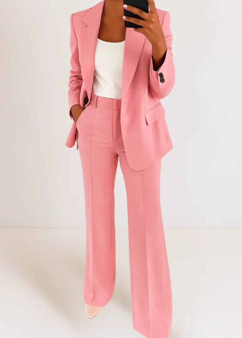 Damen Zweiteiler Hosenanzug mit Blazer und Hose