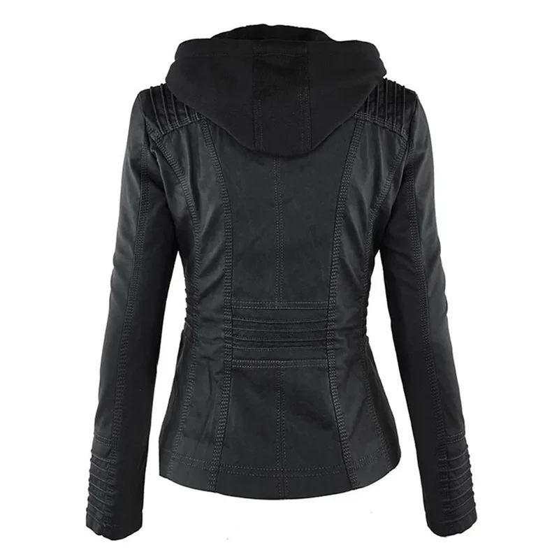 Damenjacke mit verstellbarer Kapuze und Reißverschlüssen