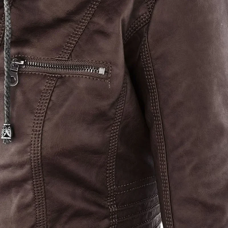 Damenjacke mit verstellbarer Kapuze und Reißverschlüssen