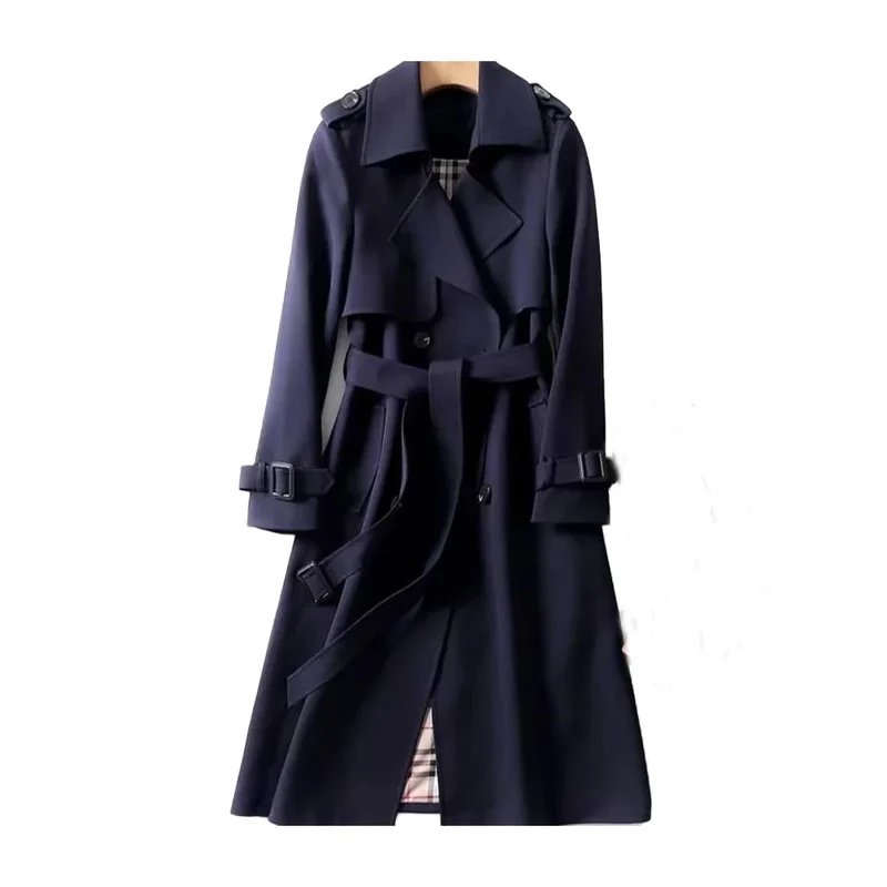 Klassischer Damen Trenchcoat mit Gürtel und Doppelkragen