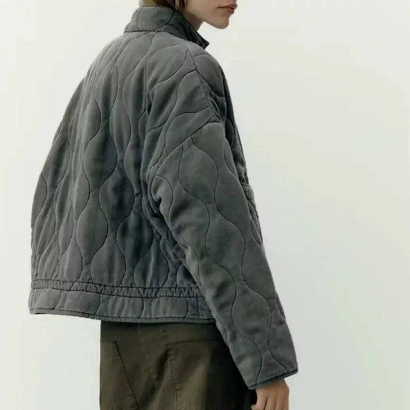 Damen Jacke mit Stehkragen und Taschendetails