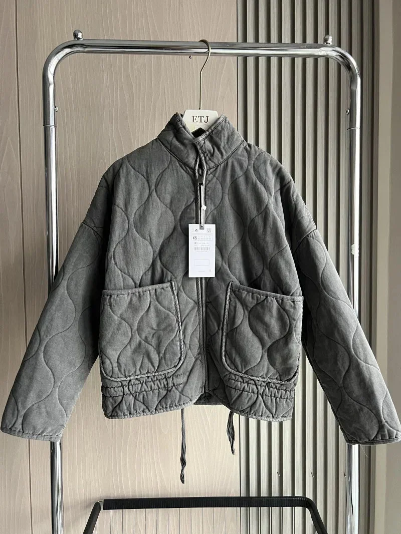 Damen Jacke mit Stehkragen und Taschendetails