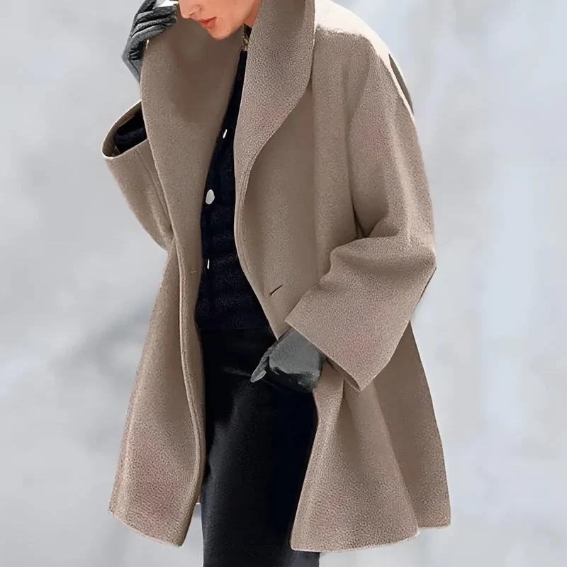 Damen Wintermantel in A-Linie mit seitlichen Taschen