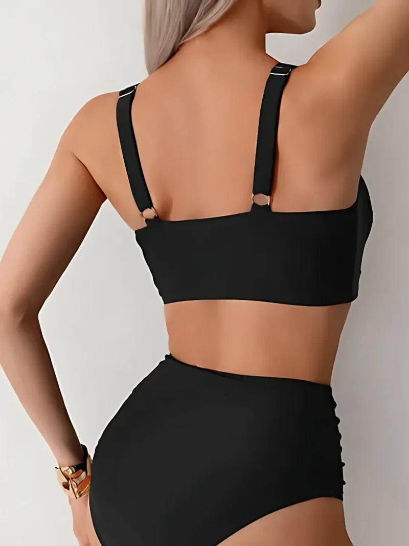 Damen Bikini Set mit hoher Taille und Wickeltop