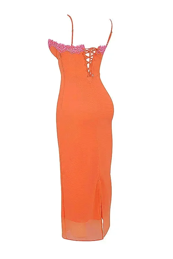 Damen Maxikleid mit verstellbaren Trägern und Blumenmuster
