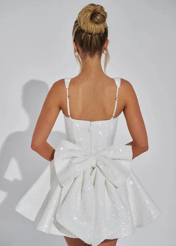 Damen Funkelndes Minikleid mit ausgestelltem Schnitt
