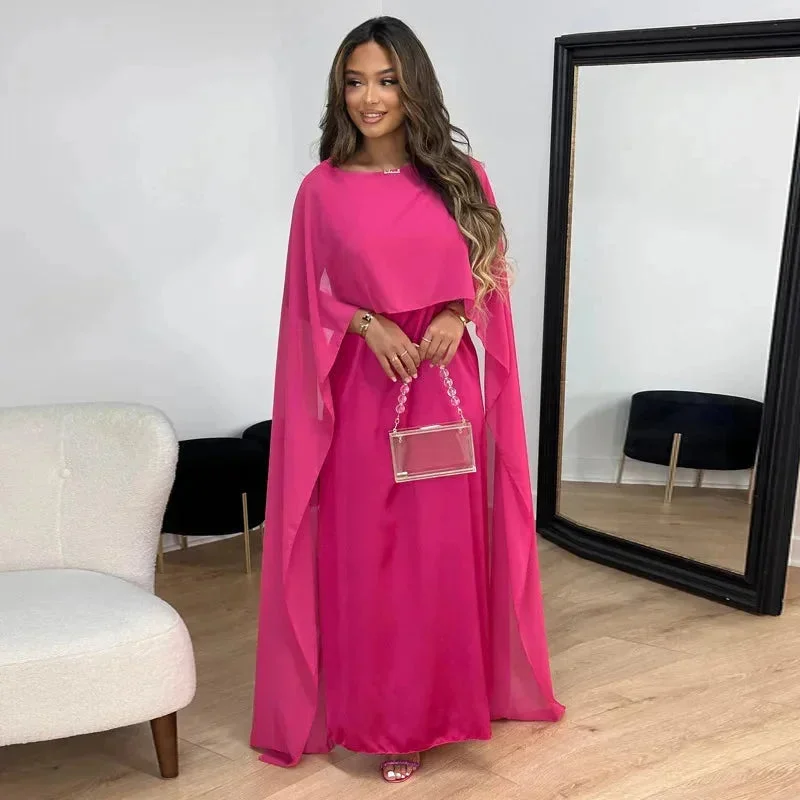 Damen Maxikleid mit Cape für elegante Abendveranstaltungen