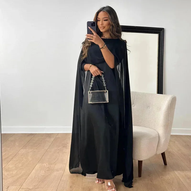 Damen Maxikleid mit Cape für elegante Abendveranstaltungen