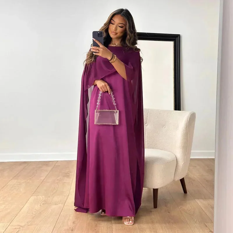 Damen Maxikleid mit Cape für elegante Abendveranstaltungen